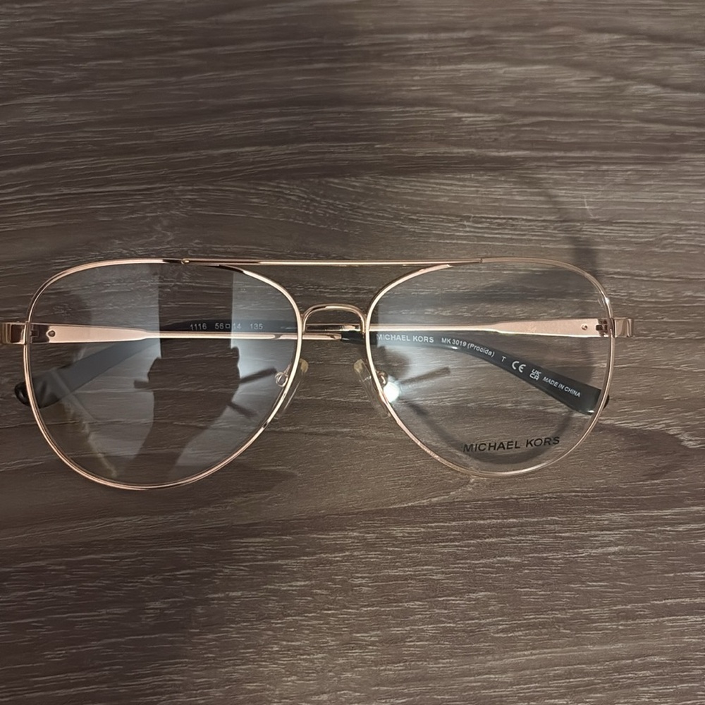 Michael Kors Rose Gold Aviator Eyewear - Picture 2 of 4